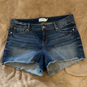 Torrid frayed edge denim shorts